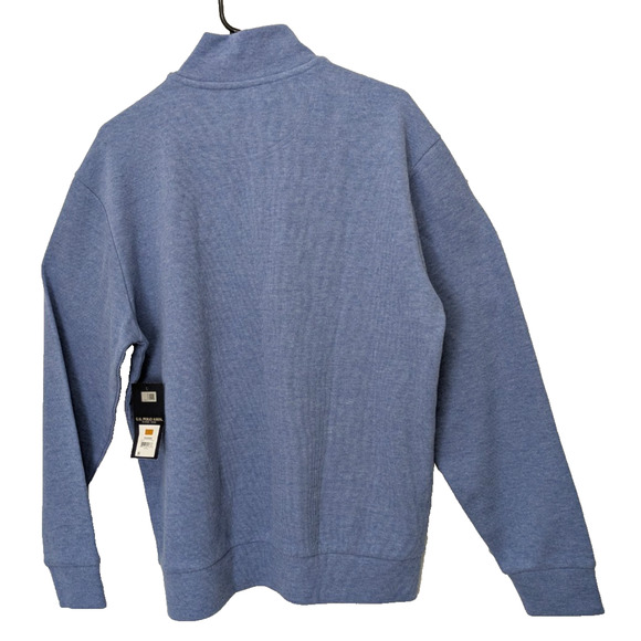 Men's US Polo Assn 1/4 Zip Pullover Blue Large Long Sleeve Sweater - Picture 4 of 10